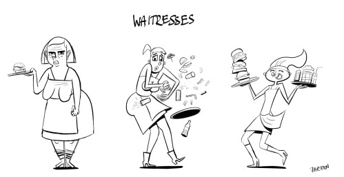 waitress, character design